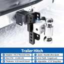 Adjustable Trailer Hitch Towing Ball Mounts Fits 2 inch Receiver, Drop Hitch-Tow Hitch, 8 inch Drop/Rise, 2" & 2-5/16" Ball Hitches for Trucks, Trailer Hitches with Anti-Theft Pin (2"-8" Drop)