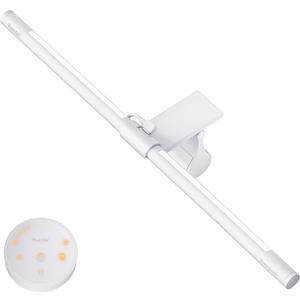 Quntis Monitor Light Bar with Remote, Eye-Care No Glare, Space Saving Home Office Desk Lamp (White), Stepless Dimming, Easy Setup LED Computer Light Backlight for Curved Gaming Monitors Reading Study