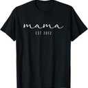 Mother's Day Shirts Mom Since 2012 Mama Est 2012 T-Shirt, Size L