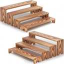 14 Inch Large Wooden Tiered Riser Display Stands, 2 Set Stackable Wooden Cupcake Stand Dessert Table Display Set,Tiered Shelf Organizer,Display Stands Shelf,Vendor Booth Display Items for Vendor Events