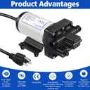 Dreyoo 1 Set Water Pressure Booster Pump 110v 5.5 GPM 70 PSI Self Priming Industrial Water Pump with Power Plug Pipe Fittings Brass Connector Strainer Filter for RV/Caravan/Marine/Home/Garden (Black)