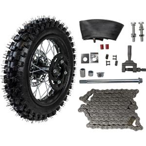 12" Rear Wheel 80/100-12 Tire Assembly For Dirt Pit Bike 125cc 140cc 150cc Apollo SSR XR CRF TaoTao Includes Brake Rotor and 428 Sprocket (12 with Components)