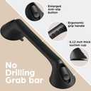 ABLECARE 2 Pack 16 Inch Elderly Heavy Duty Shower Handle, Seniors Grab Bars for Bathtubs, Suction Cup Removable Handrails, Safety Bathroom Grip for Handicap (Light Black)