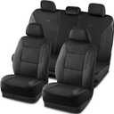 Skechers Memory Foam Car Seat Covers, Air Cool Mesh Thick Seat Covers, Airbag Compatible Car Seat Cover, Automotive Comfort Protection for Most Cars, Vans, Trucks, SUVs, Black (Full Set)