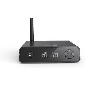 FiiO BR13 HiFi Bluetooth 5.1 Music Receiver Long Range Bluetooth Adapter with USB DAC, LDAC/aptX Low Latency, OLED Display & RCA Optical Coaxial Output for Home Stereo, PC/TV