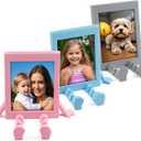 Mini Picture Frames, Cute 3 Pack Small Photo Frames Table Top 2x3 Wallet Size Picture Frame for Instax Mini 12/11/99/40/9/8/7+/SE/EVO Instant Photo Display (Pink+Blue+Gray)
