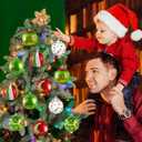 Christmas Ball Ornaments for Tree Decorations, 12 Pcs Big 3.15" Glitter Plastic Red and Green Hanging Ball Ornaments for Xmas Tree Home Winter Holiday Party Decor Indoor