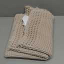 RESARE Waffle Bathroom Runner Rugs, Super Absorbent Bath Mat Non Slip Washable Quick Dry, Upgraded Ultra Soft Boho Bath Rugs with Tassels for Hallway Bedroom Laundry Room, 2'x5'(24"x60"), Pale Beige