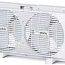 shinic 9" Dual Window Fan with Manual Reversible Airflow, 2-Speeds Twin Fans, Expandable Panels (22"-33"), Built-in Handle & Removable Feet, Ideal for Home, Kitchen, Bedroom, Office Ventilation