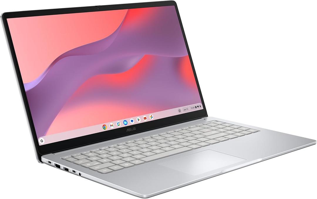 ASUS Chromebook CX15 Laptop, 15.6" FHD Anti-Glare Display, Intel Processor N50, 128GB Storage, 8GB RAM, ChromeOS, Pure Grey, CX1505CTA-AS88F-PG