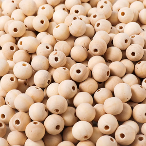 Pojah Pack of 300 10 mm Wooden Beads Round Natural Untreated Wooden Balls Loose Spacer Beads for DIY Jewelry Making (10 mm)