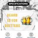 3x5 Feet Rehab Is For Quitters Single Sided Flag with 4 Grommets - College Bedroom Frat Man Cave Wall Hangings White Banner - Student Flag - Funny Tapestry Cool Wall Polyester Flags for Decor College