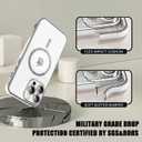 2 x Misscase for iPhone 16 Pro Case with Privacy Screen Protectors,[Camera Lens Protector] Clear Magnetic Luxury Plating Case Compatible with MagSafe Elegant Anti-Scratch Case Cover Silver