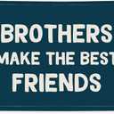 Brothers Make The Best Friends Banner, Boys Room Decor, Toddler Boy Linen Banner Wall Hanging Flag Decor for Nursery 20x30 - Navy Blue