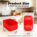 Silicone Air Fryer Liners for Ninja - Reusable DZ201 8QT Dual Basket - Rectangular 2-Pack Vacuum-Packed Easy-Clean Dishwasher-Safe Food-Safe for Home Chefs - Housewarming Gifts