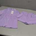 Veseacky Night Wear for Girls Cotton Comfort Two Piece Pajamas Short Sleeved Young Kids Pjs for Ages 5-14 (Purple, 120)