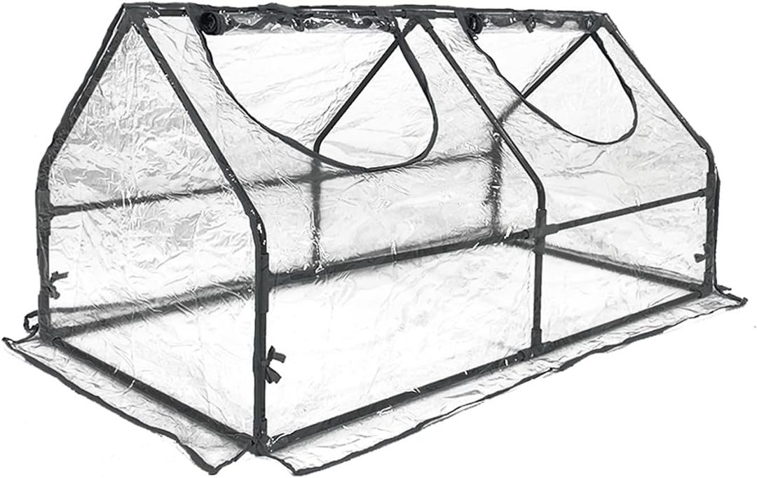 Portable Mini Greenhouse, 47"x24"x24" Greenhouses for Outdoors with PVC Cover and Dual Zipper Doors,Green House Cover for Raised Garden Bed,Garden Bed Cover for Plants Outdoor
