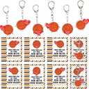 24 Sets Sport Valentines Gifts Bulk Basketball Soccer Baseball Volleyball Football Valentines Exchange Cards and Keychains (Basketball)