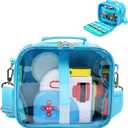 Covkev Carrying Case Compatible with Little Tikes Story Dream Machine Starter Set, Large Portable Storage Bag with 12 Elastic Straps for Storybooks, Audio Play Characters, Projector Blue (Case Only)