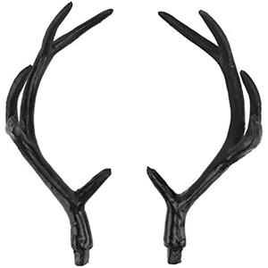 Deer Antlers Artificial Deer Antlers Fake Reindeer Antlers DIY Cosplay Animals Horn Headband Ornament for Christmas Parties Holiday Favors DIY Halloween Holiday Accessories (Black,18cm)