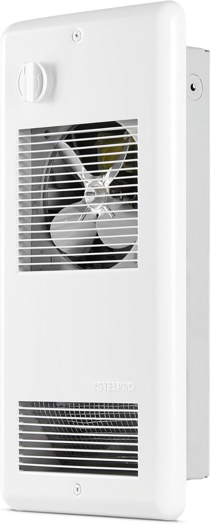 Stelpro Pulsair Electric Wall Fan Heater  1125W or 1500W / 240V (563W or 750W / 208V)  Ultra-Quiet and Fast Heater  Built-In 2P Thermostat (ARWF1502T2W)  White