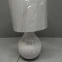 Catalina Lighting 24293-000 Ceramic Table Lamp for Office, Living Room, Dorm or Bedroom, Smart Home Compatible, Bulb Not Included, 18", White