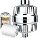 Cobbe Shower Filter for Hard Water Shower Head Filter - with 2 Replaceable Filter Cartridges - High Output Shower Water Filter for Removing Chlorine and Harmful Substance, Chrome (Chrome)