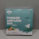 Toddler Airplane Bed - Inflatable Baby Airplane Bed for Toddler with Safety Belt, Travel Bag, Air Pump, Fast-Inflating Valves, Cup Holder, Safety Bumper, Fits All Seats, Seat Extender for Kids