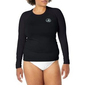 Body Glove Women's Standard Smoothies Sleek Solid Long Sleeve Rashguard with UPF 50+ (Black) S 