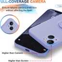 13peas Case for iPhone 14 (2022 Released), Silicone case with Ring 360rotatable Kickstand Cover Support Magnetic Car MountProtective Cover with Strap Lanyard (Lavender)