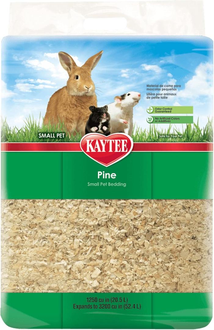 Kaytee Small Animal Pine Bedding For Pet Guinea Pigs, Rabbits, Hamsters, Gerbils, and Chinchillas, 52.4 Liter (Tan)