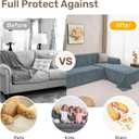 Sectional Couch Covers, 2 Pieces Washable L Shaped Couch Covers Sofa Blanket for Dogs Pet Friendly Sectional Sofa Slipcovers Furniture Covers,71"x 118"+ 71"x 118", (XX-Large, Dusty Blue)