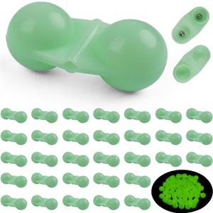4 x FUSIGO Fishing Double Rattle Beads, 35pcs Catfish Rattles Bells Portable Plastic Fishing Beads Catfish Rig Rattles Attractor Tackle Accessories for Catfish Bass Pompano (Green Luminous- 35pcs)