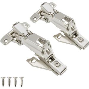 TOUCH Cabinet Hinges (1 Pair, 2 PCS) Face Frame 165 Degree Full Overlay Clip-on Lazy Susan Self Close Folding Cupboard Door 3-Way Adjustable Kitchen Corner Cabinet Hinges with Screws