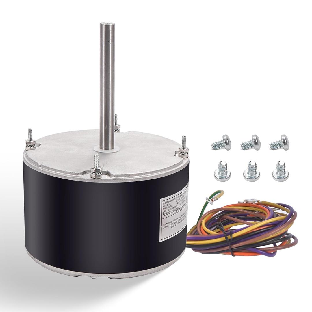 Condenser Fan Motor 1/5 HP 208-230 Volts Replacement for Emerson Motors K55HXNTL-4884, K55HXJGH-2667
