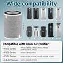HP202 HP201 Replacement Filter Compatible with Shark HP200 HP300 Series & HC502 Air Puri-fier MAX, HP232 HP301 HP302 HC502, H13 True HEPA & Active Carbon Filter, Part # HE2FKBAS, HE2FKBASMB, 2 Pack