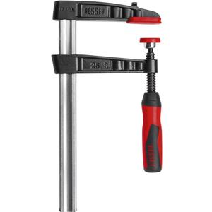 BESSEY TG7.024+2K Cast Jaw Clamp for Woodworking, F-style with Wood Handle, Carpentry, Home Improvement, and DIY Projects, Size: 7 x 24 In.