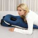 Face Down Pillow for Eye Surgery Recovery,Massage Pllow Face Down,BBL Pillow,Dual Sided Flannel &Cotton Linen Prone Support for Stomach Sleeper,with Adjustable Breathable Cushion and Grip Magic Tape