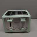 BELLA 4 Slice Toaster with Auto Shut Off - Extra Wide Slots & Removable Crumb Tray and Cancel, Defrost & Reheat Function - Toast Bread & Bagel, Sage