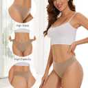 voenxe Seamless Womens Thong Underwear,High Waisted Tanga Woman No Show Panties,Breathable Workout Comfortable Undies,5 Pack (Small, Nude)
