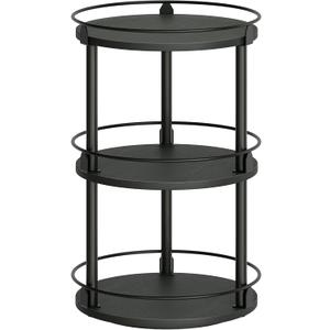 3-Tier Lazy Susan Organizer, Rotating Spice Rack, Spinning Organizer, Industrial Turntable Spice Rack Organizer for Cabinet, Kitchen Countertop, Pantry, Black SR23BK 10.2"L x 10.2"W x 18"H