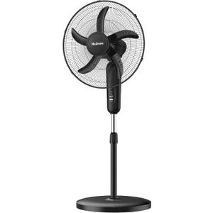 HOLMES 18" Oscillating Stand Fan, 3 Speeds, Quiet Operation, Adjustable Height, 75 Oscillation, 25 Head Tilt, 5 Blades, Ideal for Home, Bedroom, Living Room, Office, Gym, and Kitchen - Black