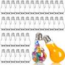 40 Pack Plastic Light Bulbs, 100ml/3.4 Oz Clear Fillable Ornaments, Plastic Light Bulbs Candy Jars for Crafts, Decorative Centerpieces, Party Favors, Silver