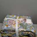 Levtex Home - Angelica Quilt Set - Full/Queen Quilt + Two Standard Pillow Shams - Floral - Aqua Taupe Green Blue Orange Pink Grey - Quilt (88x92in.) and Pillow Shams (26x20in.) - Reversible - Cotton
