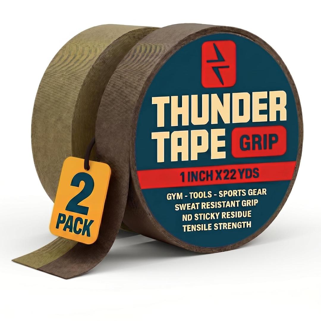 Thunder Tape Tactical Grip Tape 2 Roll Camo Pack (Green & Brown) Gun Grip Tape for Rifle, Firearm, Knife Handle, Magazine, Tool, Bow, Camping Gear 1 x 66 Ft Non-Reflective, Weather-Resistant