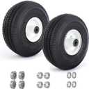 (2 Pack)4.10/3.50-4 Tubeless Lawn Mower Tire and Wheel,New Sawtooth Tread Tubeless Tire,3/4" and 5/8" Bearing, 4-1/4" Centered Hub,Compatible with Toro TimeCutter and Exmark Ouest Z-Turn Mower