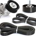 Drive Belt Tensioner Pulley Assembly Kit for Chevy Silverado 1500/Avalanche/Tahoe, for GMC Sierra 1500/Canyon, for Hummer H2/H3/H3T, for Cadillac Escalade 09-14 6.2/6.0/5.3/4.8L V8 09-16, 38009