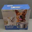 Dog Water Fountain for Large Dogs: Big Cat Water Fountain Stainless Steel -1.8Gal/7L Big Quiet Cats Water Bowl Dispenser- Pet Water Fountains for Dogs - 8 Filters + 8 Sponge Filters - GROOKPET