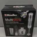 Mueller Multistick 800W 5-in-1 Immersion Blender Handheld, 12 Speed Hand Mixer - Turbo Boost, Heaviest Duty Copper Motor, Titanium Blades Blenders for Kitchen, Milk Frother Wand, Whisk, White