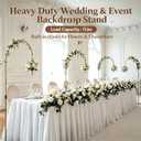 Heavy Duty Half Wedding Arch Backdrop Stand with Hooks Adjustable 5.6-7.6FT